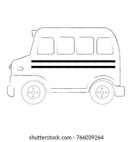 Isolated sketch of a school bus, Vector illustration