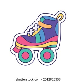 Isolated sketch of a skate with lgbt colors Vector