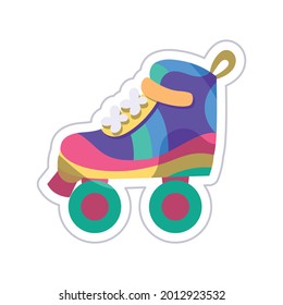 Isolated sketch of a skate with lgbt colors Vector