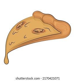 Isolated sketch of a slice of pizza with cheese Vector