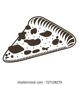 Isolated sketch of a slice of pizza, Vector illustration