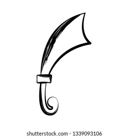 Isolated sketch of a sword. Vector illustration design