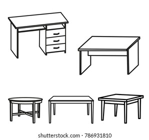  isolated sketch of a table, set