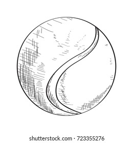 Isolated sketch of a tennis ball, Vector illustration