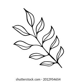 Isolated sketch of a tree leaves Vector illustration