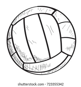 Isolated sketch of a volleyball ball, Vector illustration