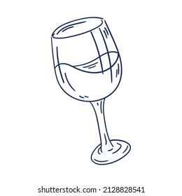 Isolated sketch of a wine glass Vector