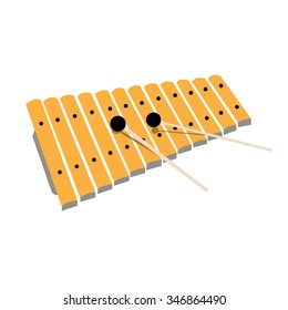 An isolated sketch of a xylophone on a white background