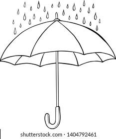 Isolated sketched umbrella. Vector illustration