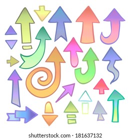  isolated sketchy arrows