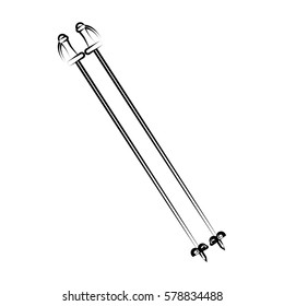 Isolated ski poles design