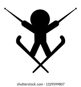 Isolated skiing person icon. Vector illustration design