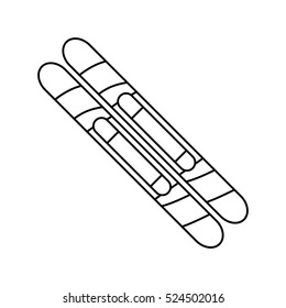 Isolated skiis of Winter sport design