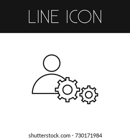 Isolated Skills Outline. Person Vector Element Can Be Used For Person, Skills, Cogwheel Design Concept.