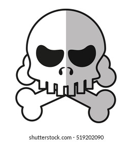 Isolated skull cartoon design