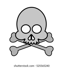 Isolated skull cartoon design