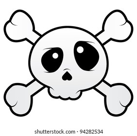 Isolated skull with crossbones
