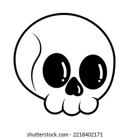 Isolated skull draw hallowen vector illustration