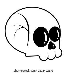 Isolated skull draw hallowen vector illustration