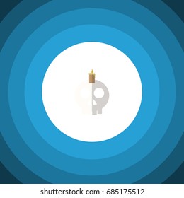 Isolated Skull Flat Icon. Cranium Vector Element Can Be Used For Skull, Cranium, Candle Design Concept.