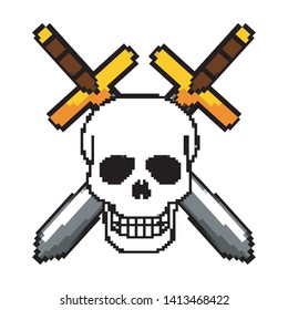 Isolated skull head design vector illustration
