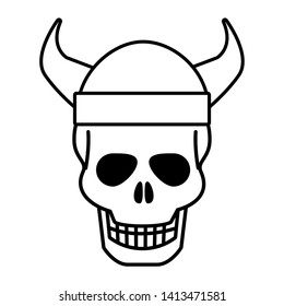 Isolated skull head design vector illustration