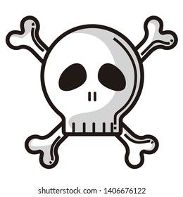 Isolated skull icon. Death danger symbol - Vector