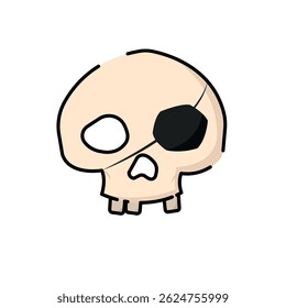 Isolated skull icon halloween cartoon draw illustration