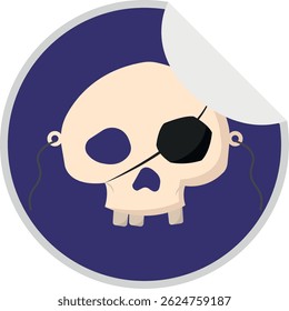Isolated skull icon halloween logo cartoon illustration