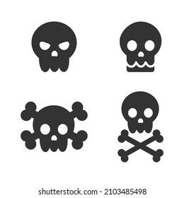 isolated skull icon on white background, skull vector with separated layers