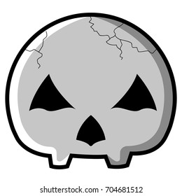Isolated skull icon on a white background, vector illustration