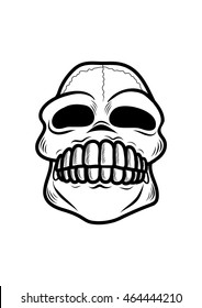 isolated skull on white background. Good for tattoos. Vector illustration
