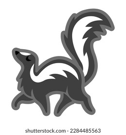 Isolated Skunk Animal Vector Icon, Emoji, Emoticon