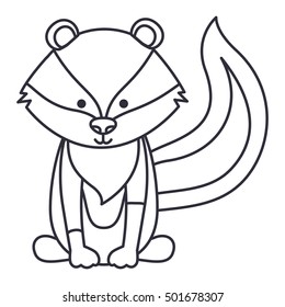 Isolated skunk cartoon design