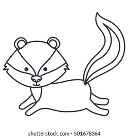 Isolated skunk cartoon design