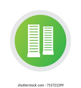 Isolated Skyscraper Icon Symbol On Clean Background. Vector Apartment Element In Trendy Style.