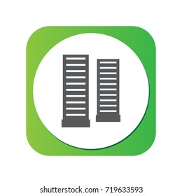Isolated Skyscraper Icon Symbol On Clean Background. Vector Apartment Element In Trendy Style.