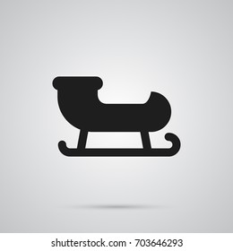Isolated Sledge Icon Symbol On Clean Background. Vector Santa Sleigh Element In Trendy Style.