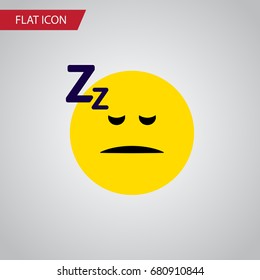 Isolated Sleeping Flat Icon. Asleep Vector Element Can Be Used For Sleeping, Asleep, Face Design Concept.