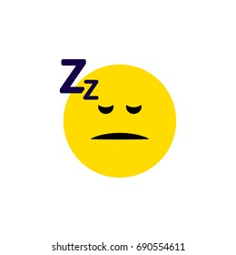Isolated Sleeping Flat Icon. Asleep Vector Element Can Be Used For Sleeping, Asleep, Face Design Concept.