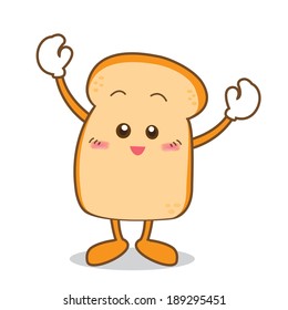 Isolated Slice of bread cartoon