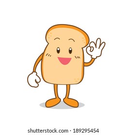 Isolated Slice of bread cartoon