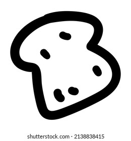 Isolated slice of bread icon flat design Vector