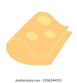 Isolated slice of cheese on a white background