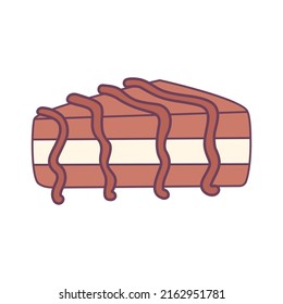 Isolated slice of chocolate cake Vector illustration