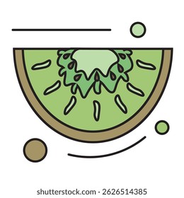 Isolated slice of a kiwi icon Vector illustration