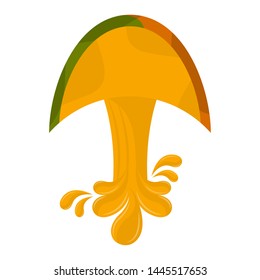 Isolated slice of mango dripping juice - Vector