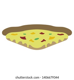 Isolated slice of pizza on a white background - Vector