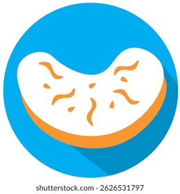 Rebanada aislada de una Ilustración vectorial de icono de mandarina