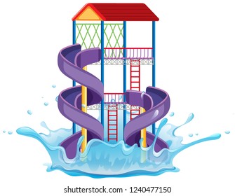 Isolated slide at water park illustration